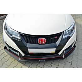 Накладка сплиттер на передний бампер вариант 3 на Honda Civic IX Type R